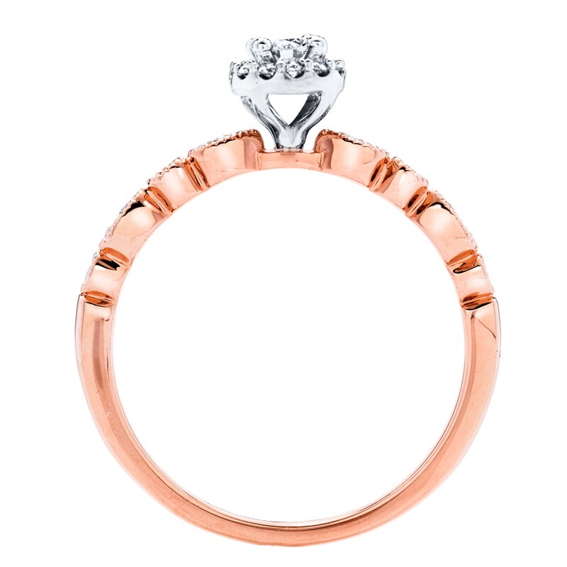 Main Image 2 of Diamond Engagement Ring 1/4 ct tw Round-cut 10K Two-Tone Gold