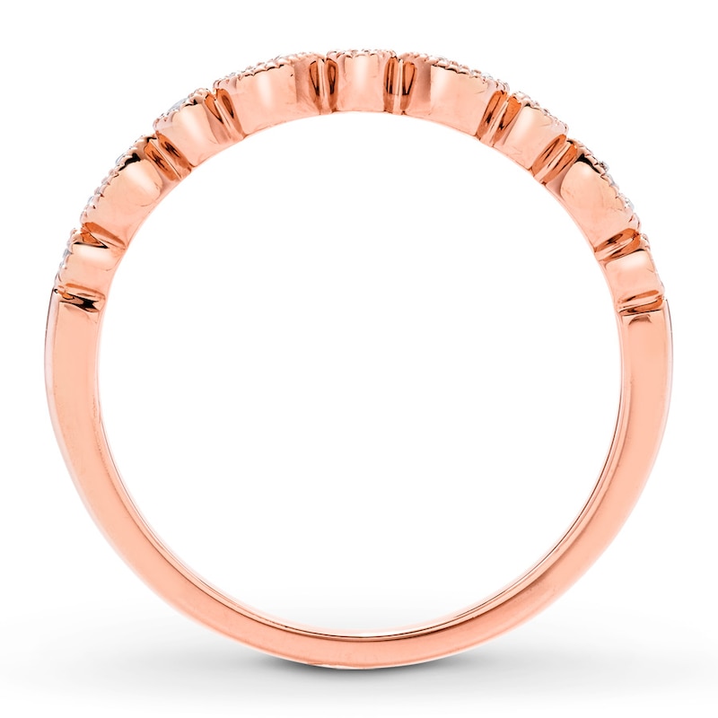 Diamond Wedding Band 1/15 ct tw Round-cut 10K Rose Gold