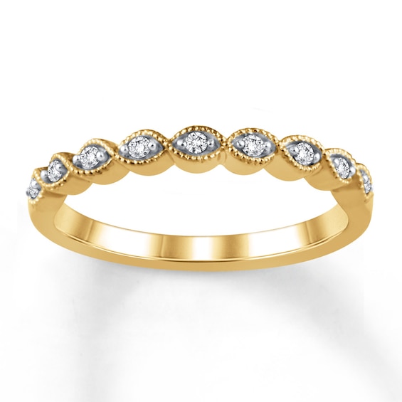 Now + Forever Diamond Wedding Band 1/15 ct tw Round-cut 10K Yellow Gold