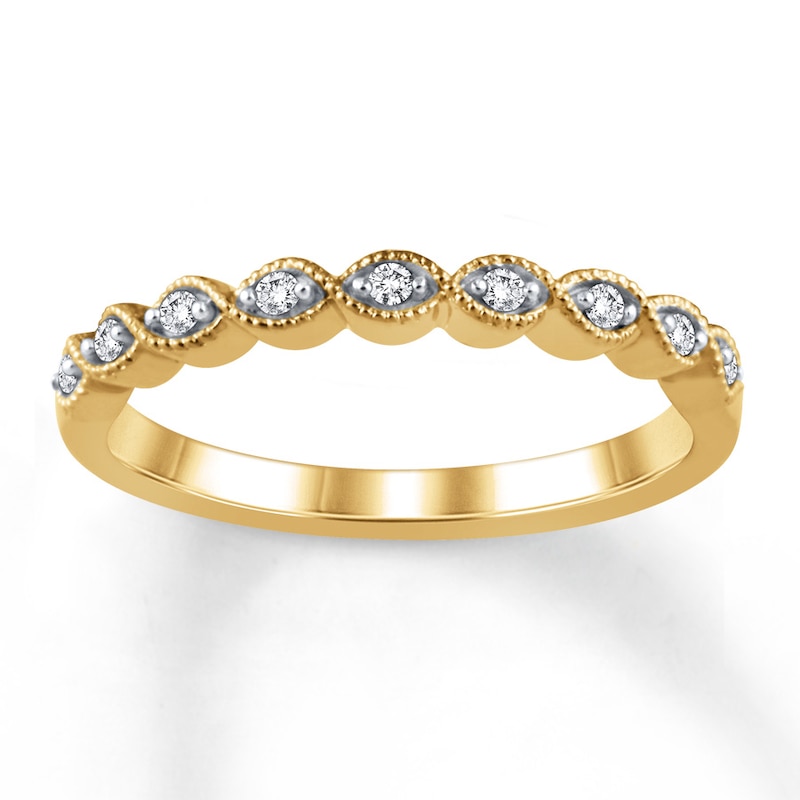 Main Image 1 of Now + Forever Diamond Wedding Band 1/15 ct tw Round-cut 10K Yellow Gold