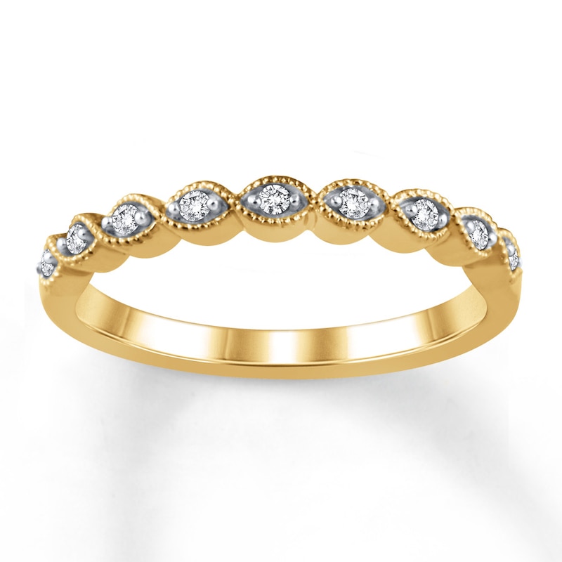 Diamond Wedding Band 1/15 ct tw Round-cut 10K Yellow Gold