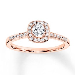 Now + Forever Diamond Engagement Ring 3/8 ct tw Round 10K Rose Gold