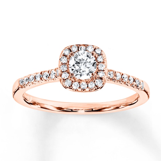 Now + Forever Diamond Engagement Ring 3/8 ct tw Round 10K Rose Gold