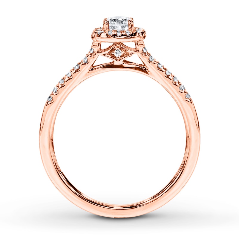 Diamond Engagement Ring 3/8 ct tw Round 10K Rose Gold