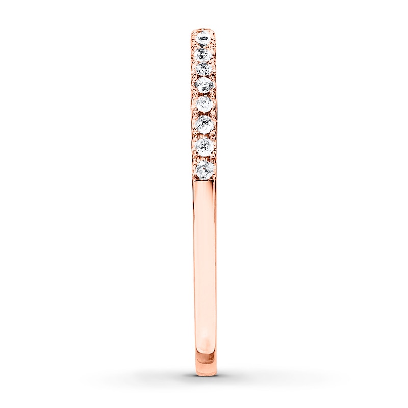 Main Image 3 of Now + Forever Diamond Wedding Band 1/10 ct tw Round-cut 10K Rose Gold
