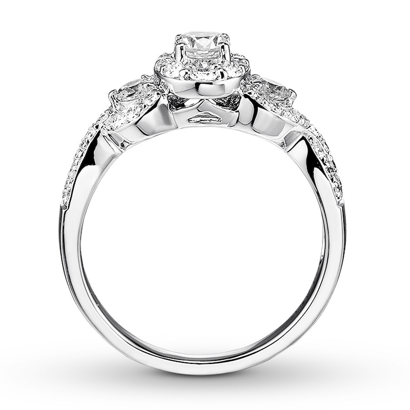 Diamond Engagement Ring 7/8 ct tw Round-cut 14K White Gold