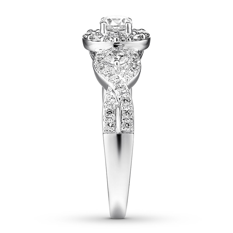 Diamond Engagement Ring 7/8 ct tw Round-cut 14K White Gold