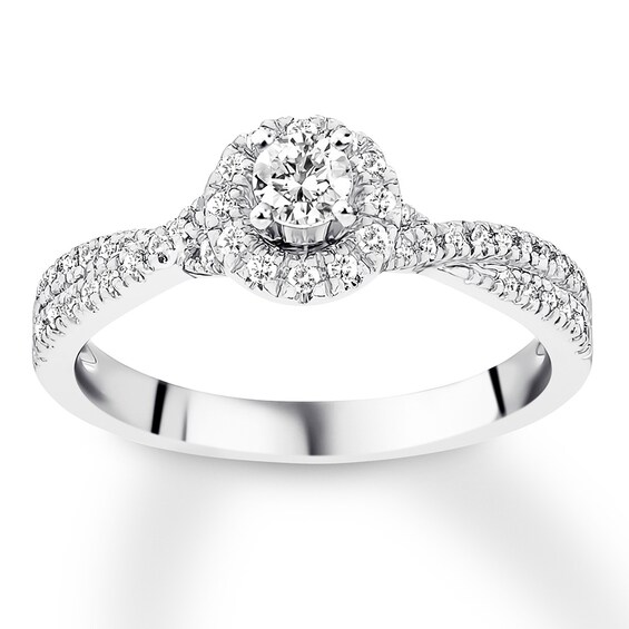 Now + Forever Diamond Engagement Ring 3/8 ct tw Round-cut 10K White Gold
