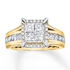 Multi-Stone Princess-cut  Diamond Engagement Ring 1-3/8 ct tw 14K Yellow Gold