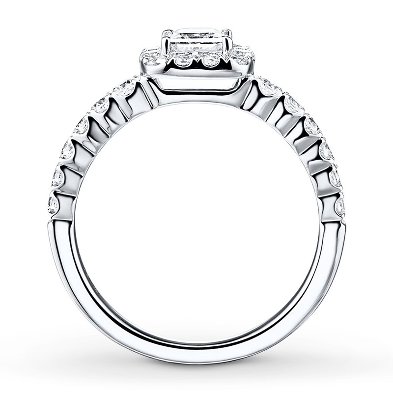 Diamond Engagement Ring 7/8 ct tw Princess-cut 14K White Gold