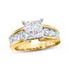 Thumbnail Image 0 of Multi-Stone Princess-cut Diamond Engagement Ring 2-1/2 ct tw 14K Yellow Gold