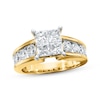 Thumbnail Image 4 of Now + Forever Multi-Stone Princess-cut Diamond Engagement Ring 2-1/2 ct tw 14K Yellow Gold
