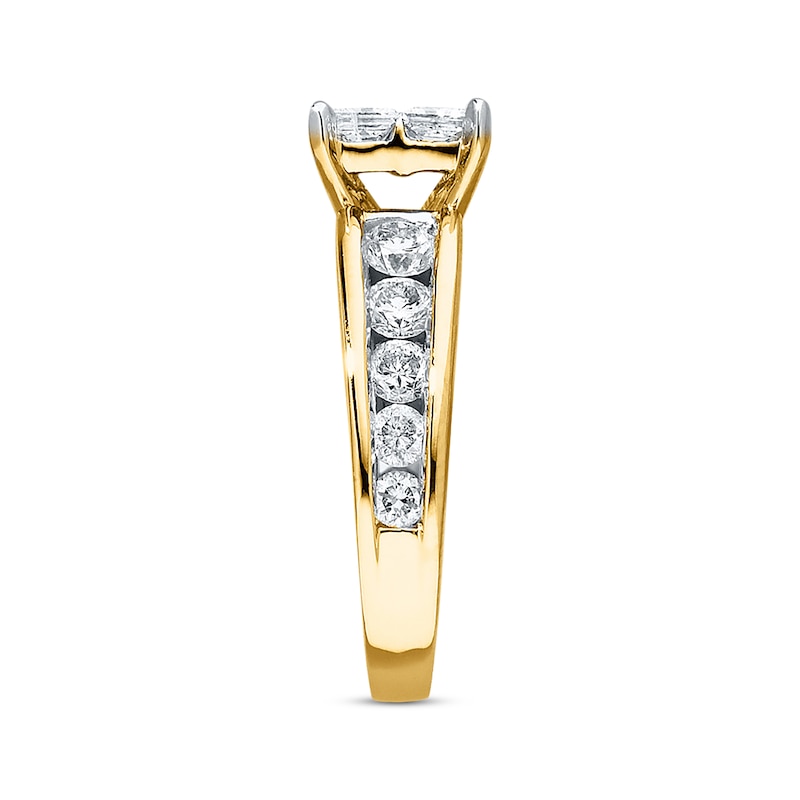 Multi-Stone Princess-cut Diamond Engagement Ring 2-1/2 ct tw 14K Yellow Gold