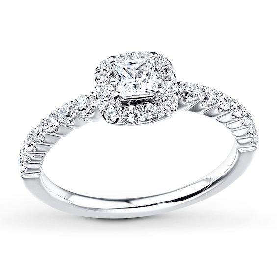Diamond Engagement Ring 5/8 ct tw Princess-cut 14K White Gold