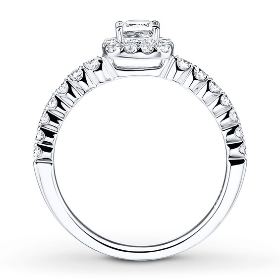 Diamond Engagement Ring 5/8 ct tw Princess-cut 14K White Gold Kay