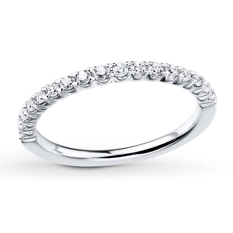 Main Image 4 of Diamond Wedding Band 1/4 ct tw Round-cut 14K White Gold