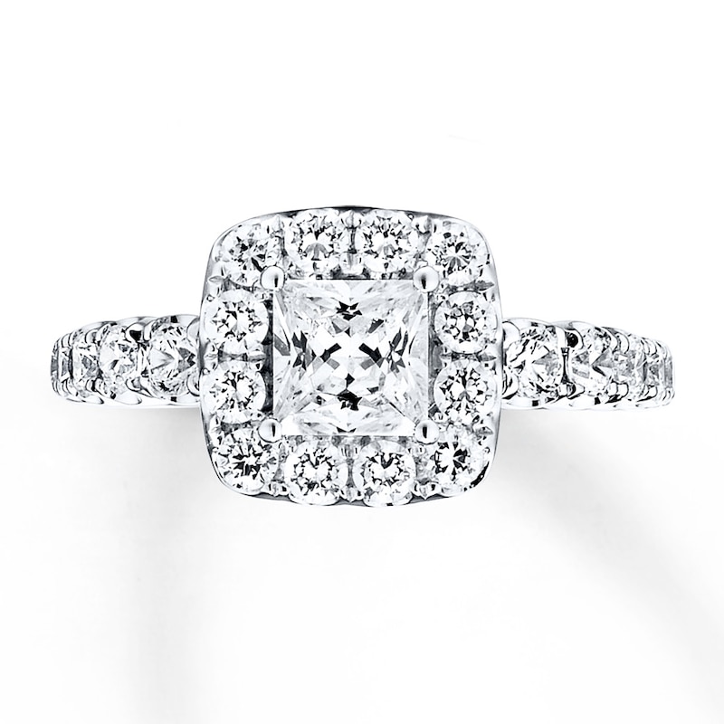 Diamond Engagement Ring 1-5/8 ct tw Princess-cut 14K Gold