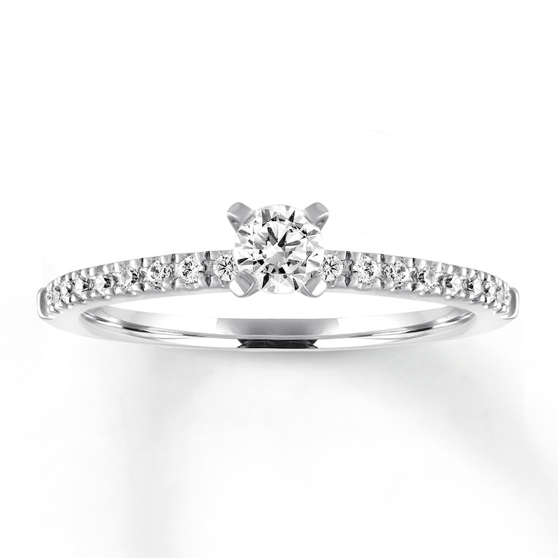 Diamond Engagement Ring 1/2 ct tw Round-cut 14K White Gold