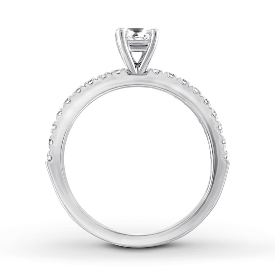 Diamond Engagement Ring 1/2 ct tw Princess/Round 14K White Gold | Kay