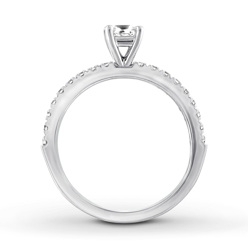 Main Image 2 of Diamond Engagement Ring 1/2 ct tw Princess-cut 14K White Gold