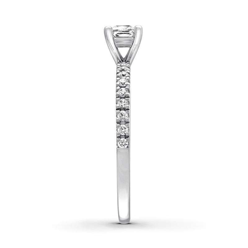 Main Image 3 of Diamond Engagement Ring 1/2 ct tw Princess-cut 14K White Gold