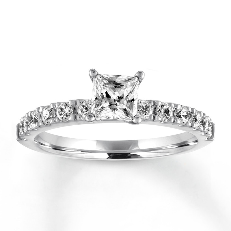 Diamond Engagement Ring 1-1/8 ct tw Princess-cut 14K Gold