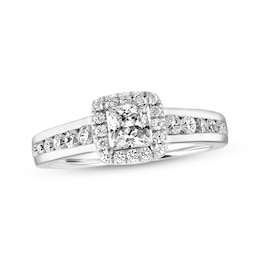 Diamond Engagement Ring 5/8 ct tw Princess-cut 14K White Gold