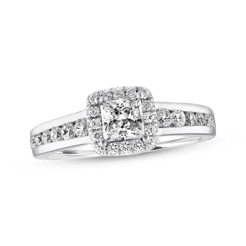 Diamond Engagement Ring 5/8 ct tw Princess-cut  14K White Gold