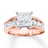 Thumbnail Image 0 of Diamond Engagement Ring 2-1/2 cttw Princess-cut 14K Two-Tone Gold