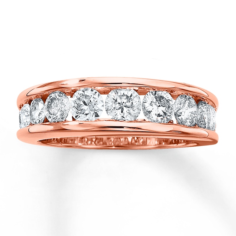 Diamond Wedding Band 1-1/2 ct tw Round-cut 14K Rose Gold | Kay