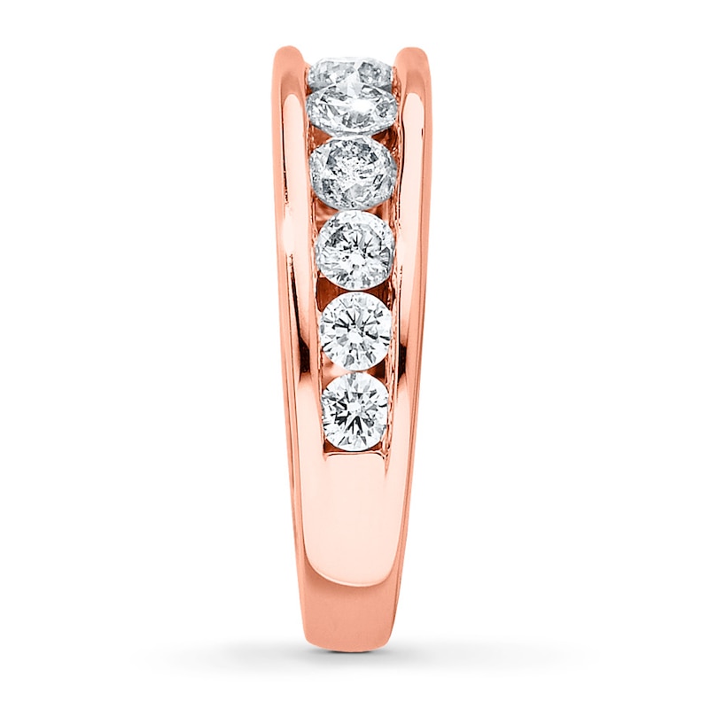 Diamond Wedding Band 1-1/2 ct tw Round-cut 14K Rose Gold