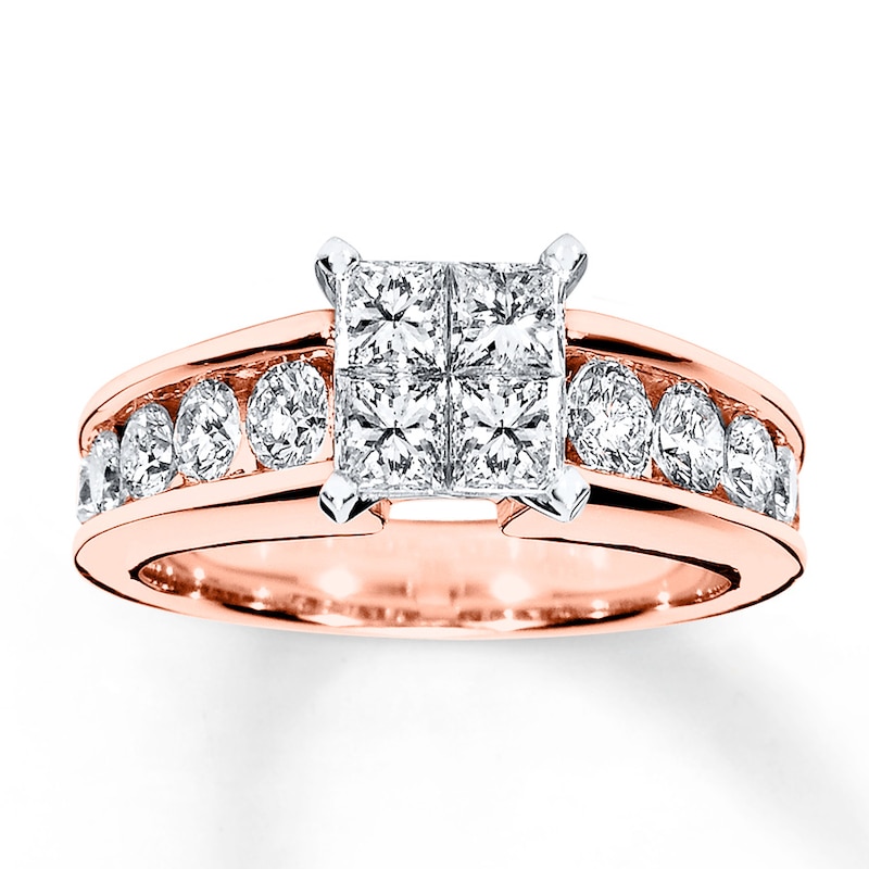 Main Image 1 of Now + Forever Diamond Engagement Ring 1-3/4 ct tw Princess & Round 14K Gold