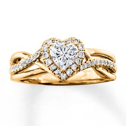 Diamond Engagement Ring 3/4 ct tw Heart-cut 14K Yellow Gold