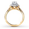 Thumbnail Image 1 of Diamond Engagement Ring 3/4 ct tw Princess & Round-cut 14K Gold