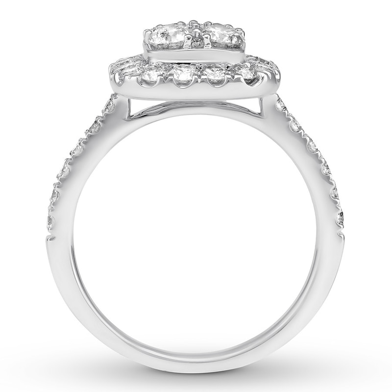 Diamond Engagement Ring 1-3/8 ct tw Round-cut 14K White Gold