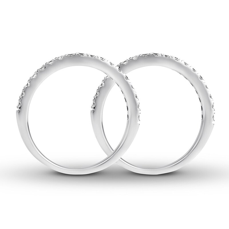 Main Image 2 of Diamond Wedding Bands 5/8 ct tw Round-cut 14K White Gold