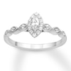 Thumbnail Image 1 of Now + Forever Diamond Engagement Ring 1/3 ct tw Marquise & Round 10K White Gold