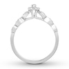 Thumbnail Image 1 of Diamond Engagement Ring 1/3 ct tw Marquise & Round 10K White Gold