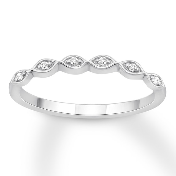 Now + Forever Diamond Wedding Band 1/20 ct tw Round-cut 10K White Gold