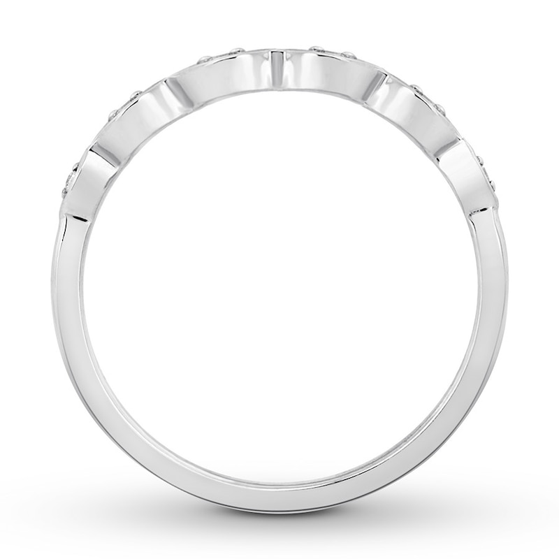 Diamond Wedding Band 1/20 ct tw Round-cut 10K White Gold