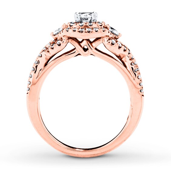 Diamond Engagement Ring 1 ct tw Roundcut 14K Rose Gold Kay