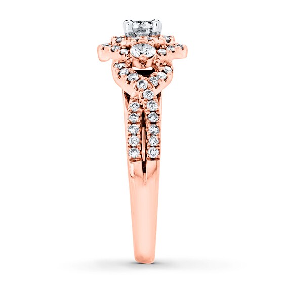 Diamond Engagement Ring 1 ct tw Roundcut 14K Rose Gold Kay