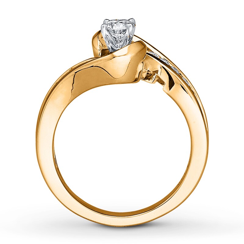 Diamond Engagement Ring 3/4 ct tw Round-cut 14K Two-Tone Gold