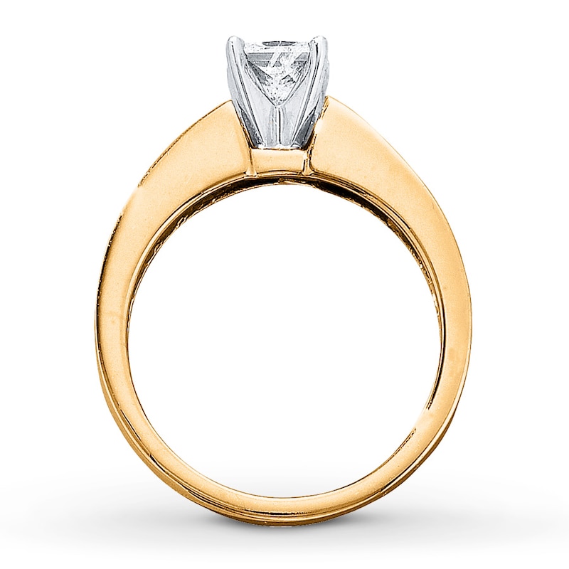 Diamond Engagement Ring 1-1/4 cttw Princess 14K Two-Tone Gold