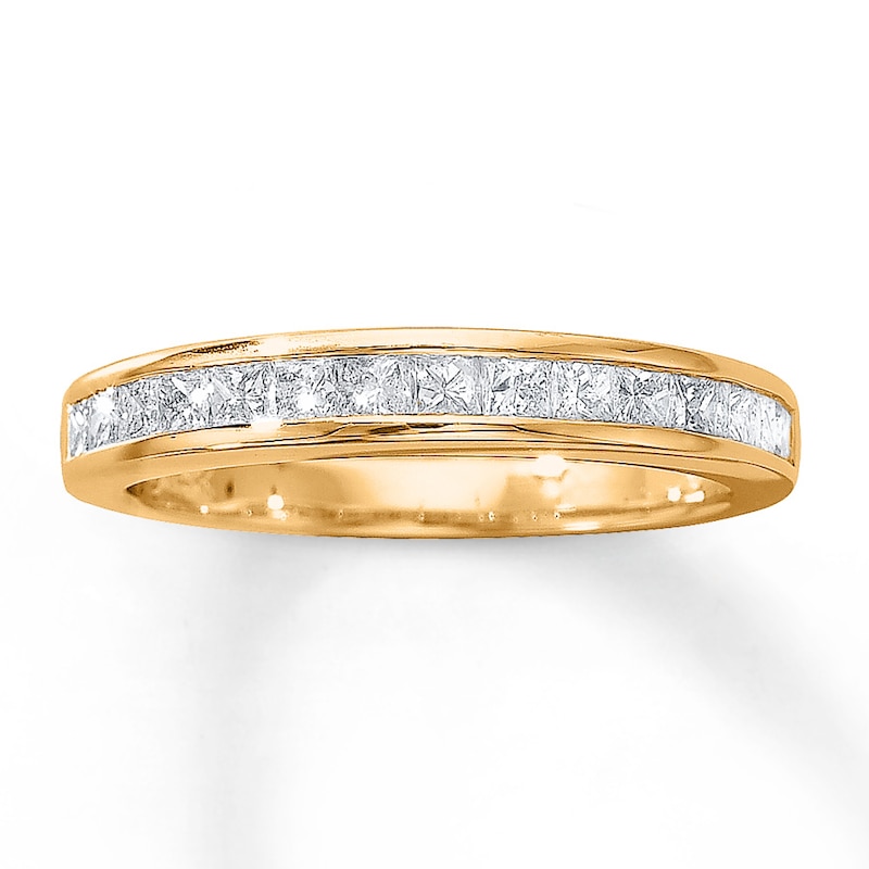 Diamond Wedding Band 3/4 ct tw Princess-cut 14K Yellow Gold