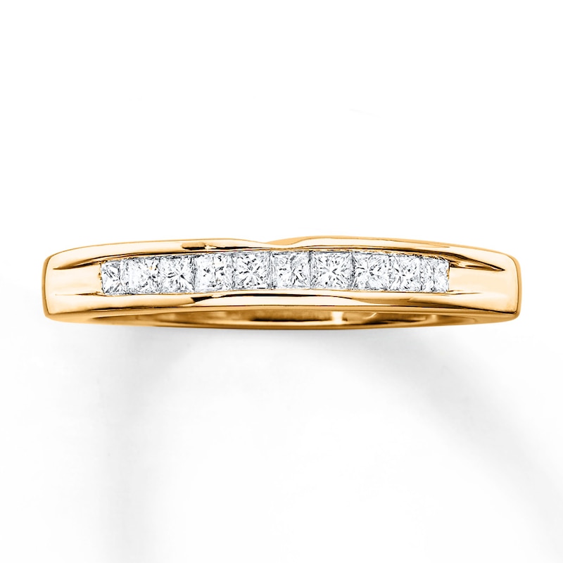 Main Image 1 of Now + Forever Diamond Wedding Band 1/4 ct tw Princess-cut 14K Yellow Gold