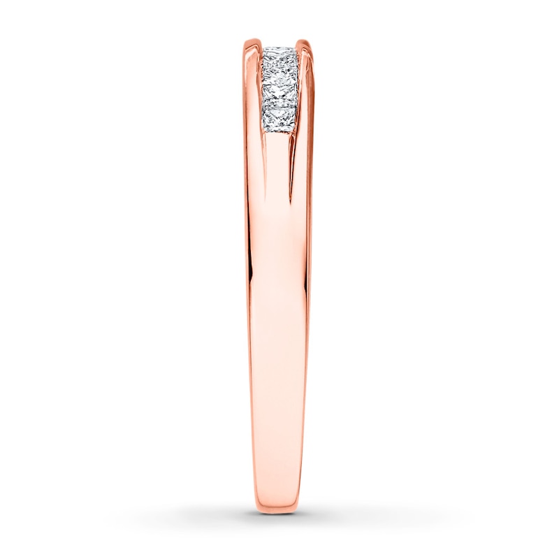 Main Image 3 of Now + Forever Diamond Wedding Band 1/4 ct tw Princess-cut 14K Rose Gold