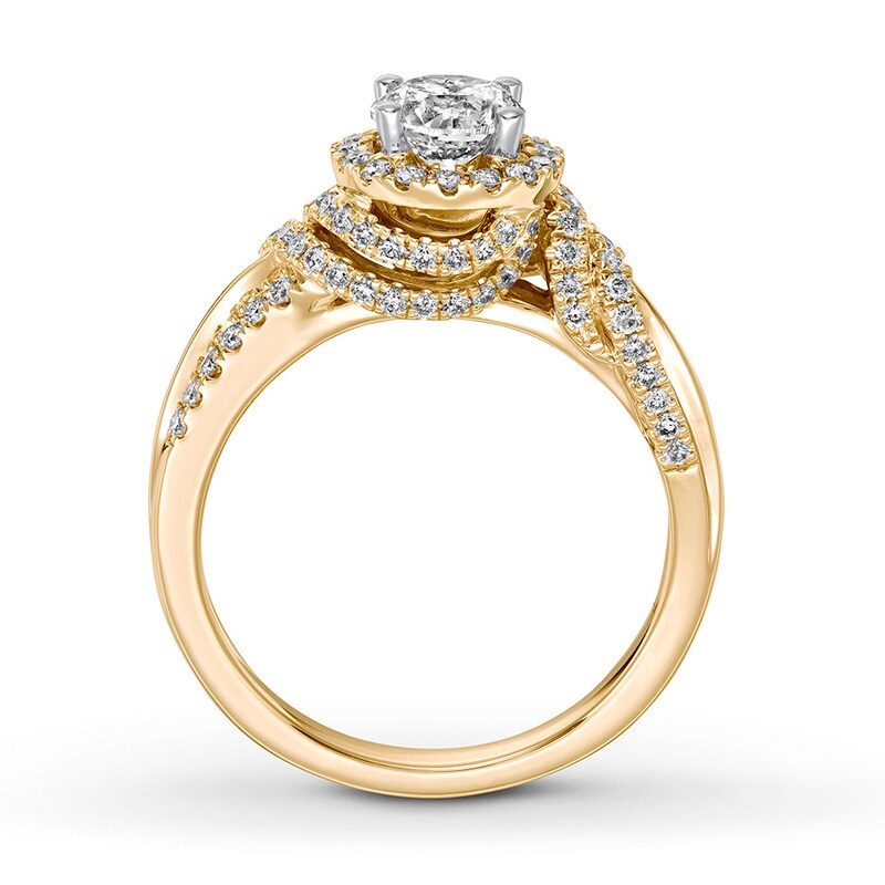 Diamond Engagement Ring 1-1/6 ct tw Round-cut 14K Yellow Gold