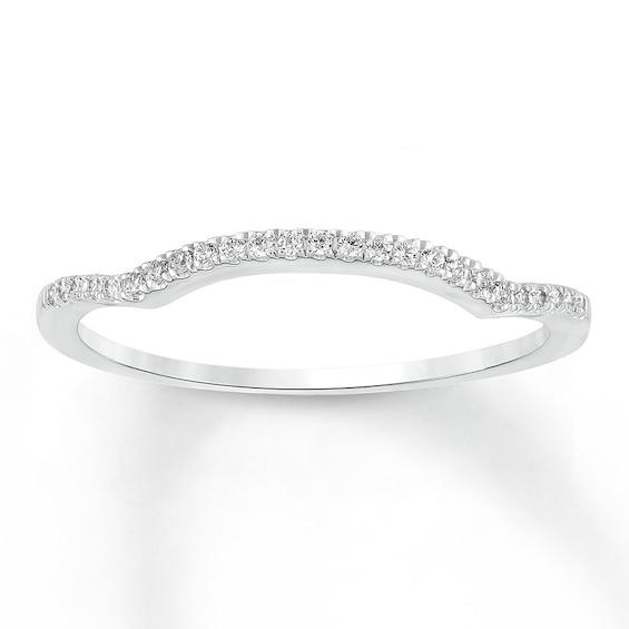 Now + Forever Diamond Wedding Band 1/10 ct tw Round-cut 10K White Gold