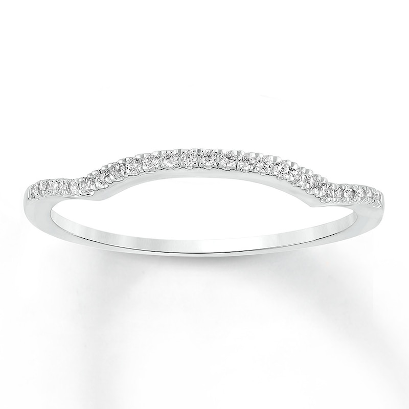 Main Image 1 of Now + Forever Diamond Wedding Band 1/10 ct tw Round-cut 10K White Gold